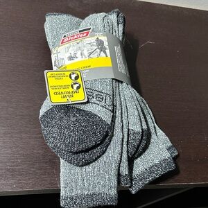 Dickies Men's Black and Gray Athletic Crew Socks.  Shoe size 6-12.